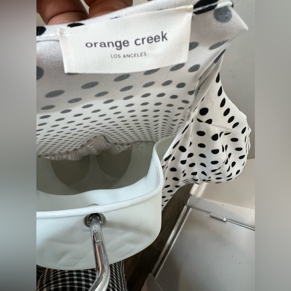 ORANGE CREEK Black and White Polka Dot Short Sleeve Fit and Flare Small Dress - Picture 7 of 8